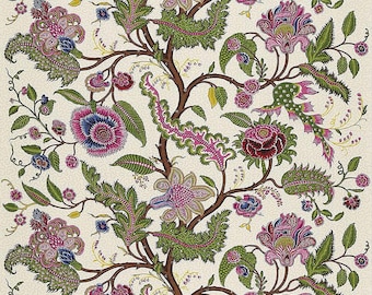 Schumacher Sinhala Floral Linen Fabric - Curtain & Upholstery Fabric