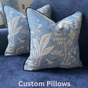 Thibaut Rosalind Linen Fabric: Floral Drapery, Pillow, Window Covering fabric