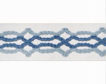 May include: White trim with a blue and light blue wavy pattern.