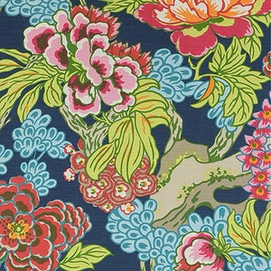 Thibaut Honshu Floral Fabric: Linen Blend Curtain & Pillow Fabric