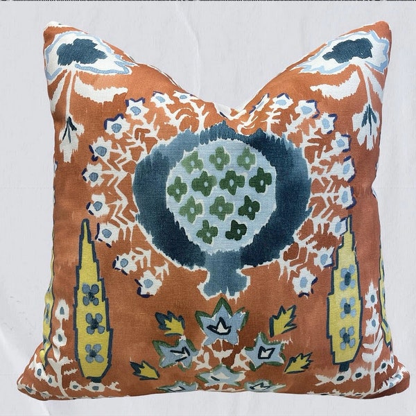 Thibaut Custom Pillow Cover in Mendoza Suzani Fabric, 6 Colors, High End Pillow Covers, Custom made for You, Various Sizes