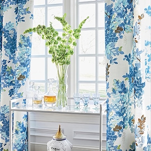 Thibaut Central Park Fabric Custom Drapes, Custom Size Designer Curtains, Linen Curtains, Custom Drapery Panels