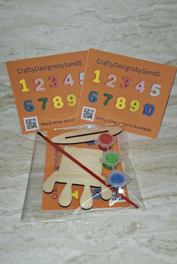 Personalised Numberblocks Party Favour Packs, Kids Paint Your Own Craft Set, Activity Set, Rainy-day fun.