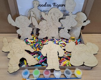 Lilo & Stitch Paint Your Own Wooden Figures Kit: DIY Craft Project