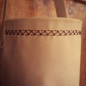 Leather bucket bag, Embroidery, Woman purse, Leather shoulder bag, Bucket bag, Drawstring leather bag, Woman leather bag
