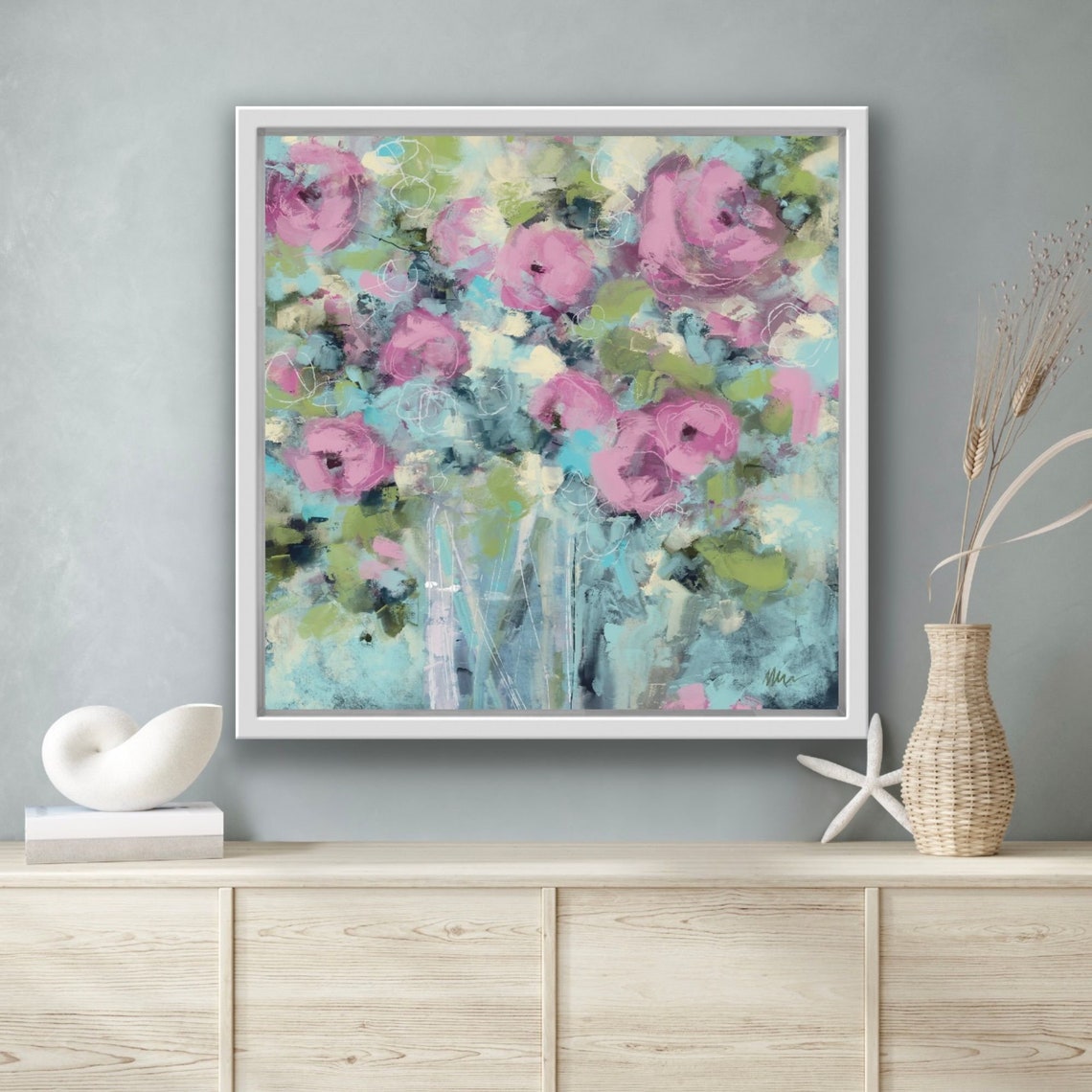 Canvas Floral Print Floral Canvas Print Abstract Floral Etsy
