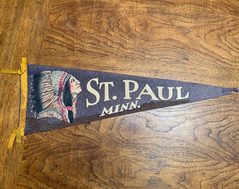 1960s Tourist Pennant St Paul Minnesota with Indian Chief