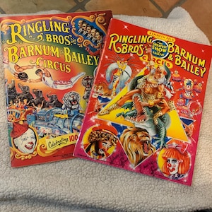 1980s Pair of Circus Programs Ringling Brothers and Barnum & Bailey Magazines