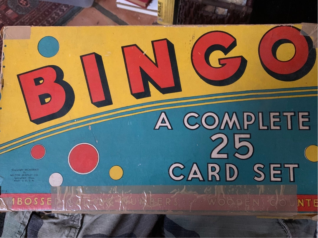 1930s Bingo Game 25 Card Set Embossed Wooden Numbers - Etsy