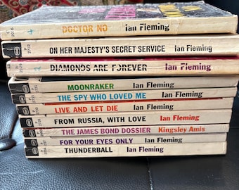 Vintage Signet Collection of Ten 007 James Bond by Ian Fleming Novels