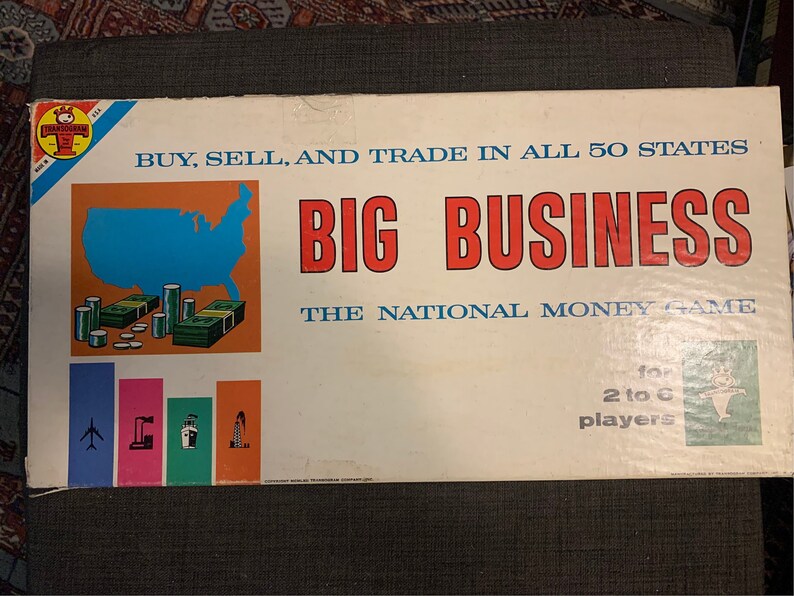 Rare 1962 Vintage Big Business Transogram Board Game image 1