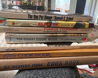 Vintage Lot of 7 Amazing 1940s-70s Unique Cookbooks — Great Find, Awesome Addition to a Kitchen Library