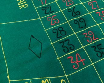 Vintage Hand-Sewn Felt Craps Table Mat