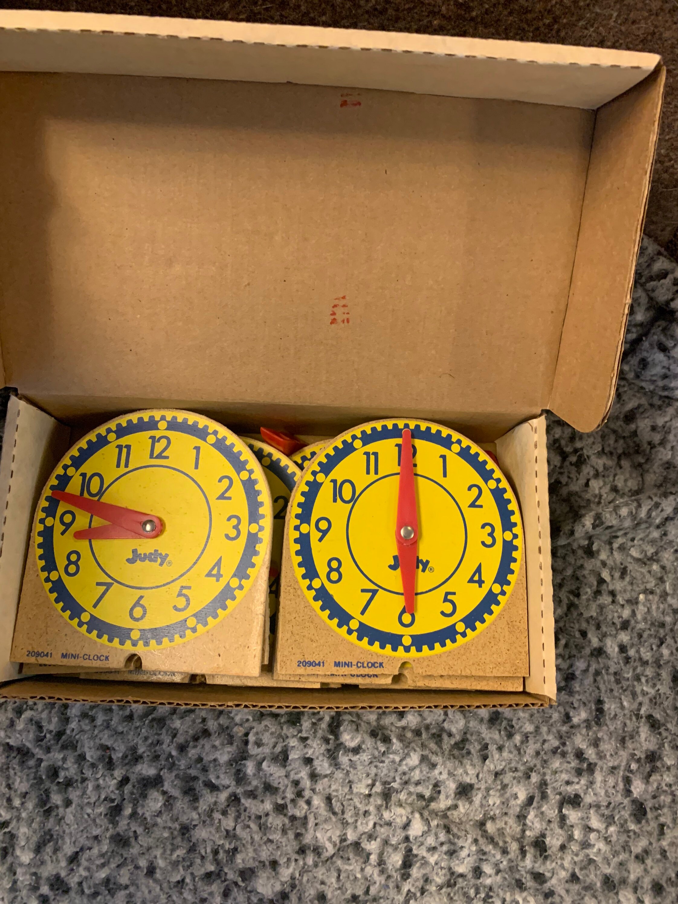 Original Judy Mini Clocks 12pk Wood J209041 Ideal for Educators
