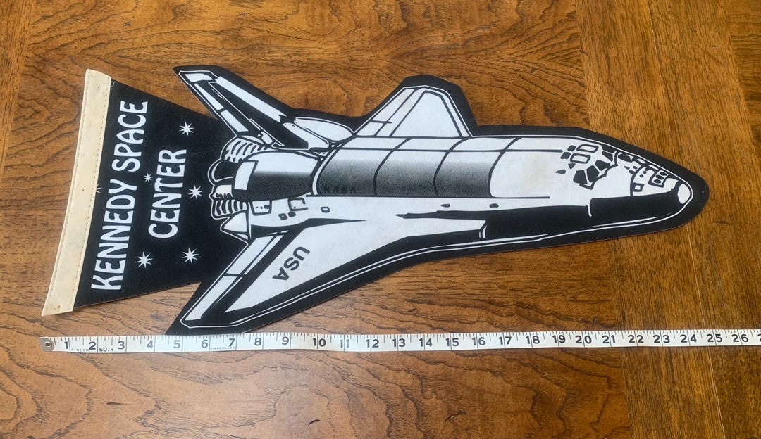 1980s NASA Kennedy Space Center Space Shuttle Felt Pennant ( Cut to ...