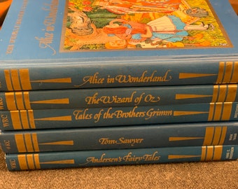 Vintage 5-set Weekly Classic Readers: Wizard of Oz, Alice in Wonderland, Tom Sawyer, Brothers Grimm, Andersen’s Fairy Tales