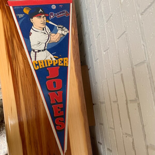 Vintage Chipper Jones Atlanta Braves Felt Pennant