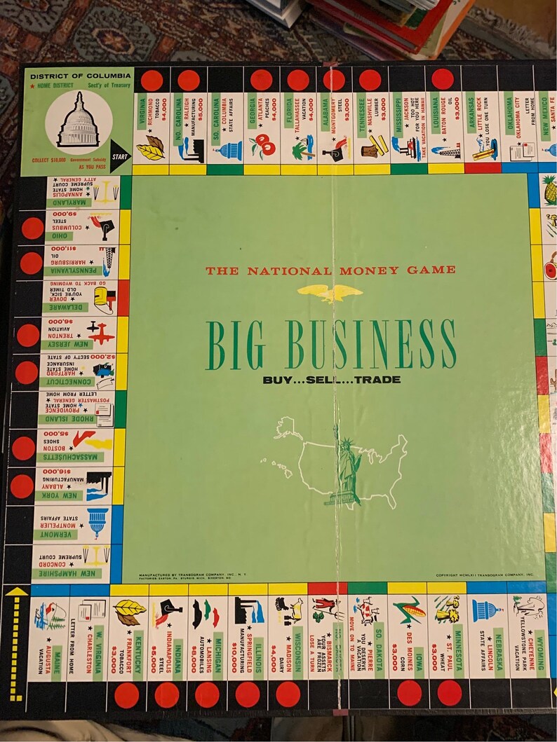 Rare 1962 Vintage Big Business Transogram Board Game image 2