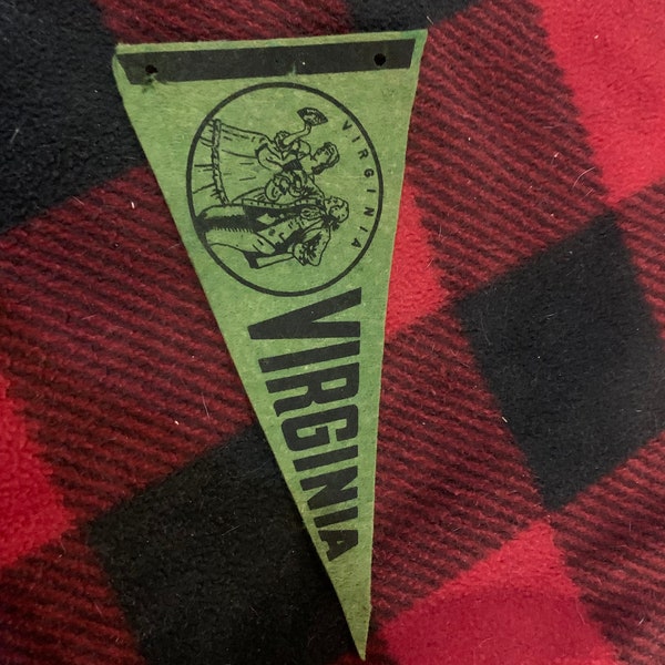 1960s State of Virginia Green Mini Felt Pennant