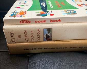 Three Great Cookbooks: The Madison County Cookbook, Cutco Cookbook, Bull Cook by George Herter