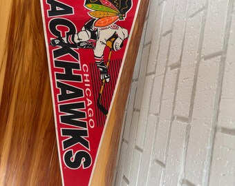 Vintage Chicago Blackhawks NHL Felt Pennant