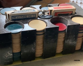 Vintage 1940s Heavy-Duty Wood Poker