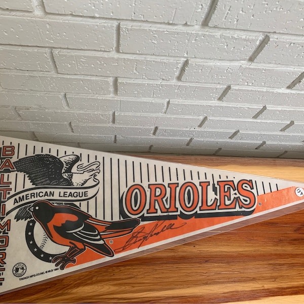 1994 Signed by Legend Boog Powell Baltimore Orioles MLB Full Felt Pennant Vibrant Colors and Graphics