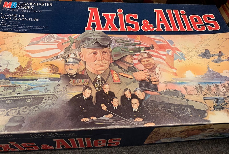1984 Axis and Allies. Classic military strategy game image 1