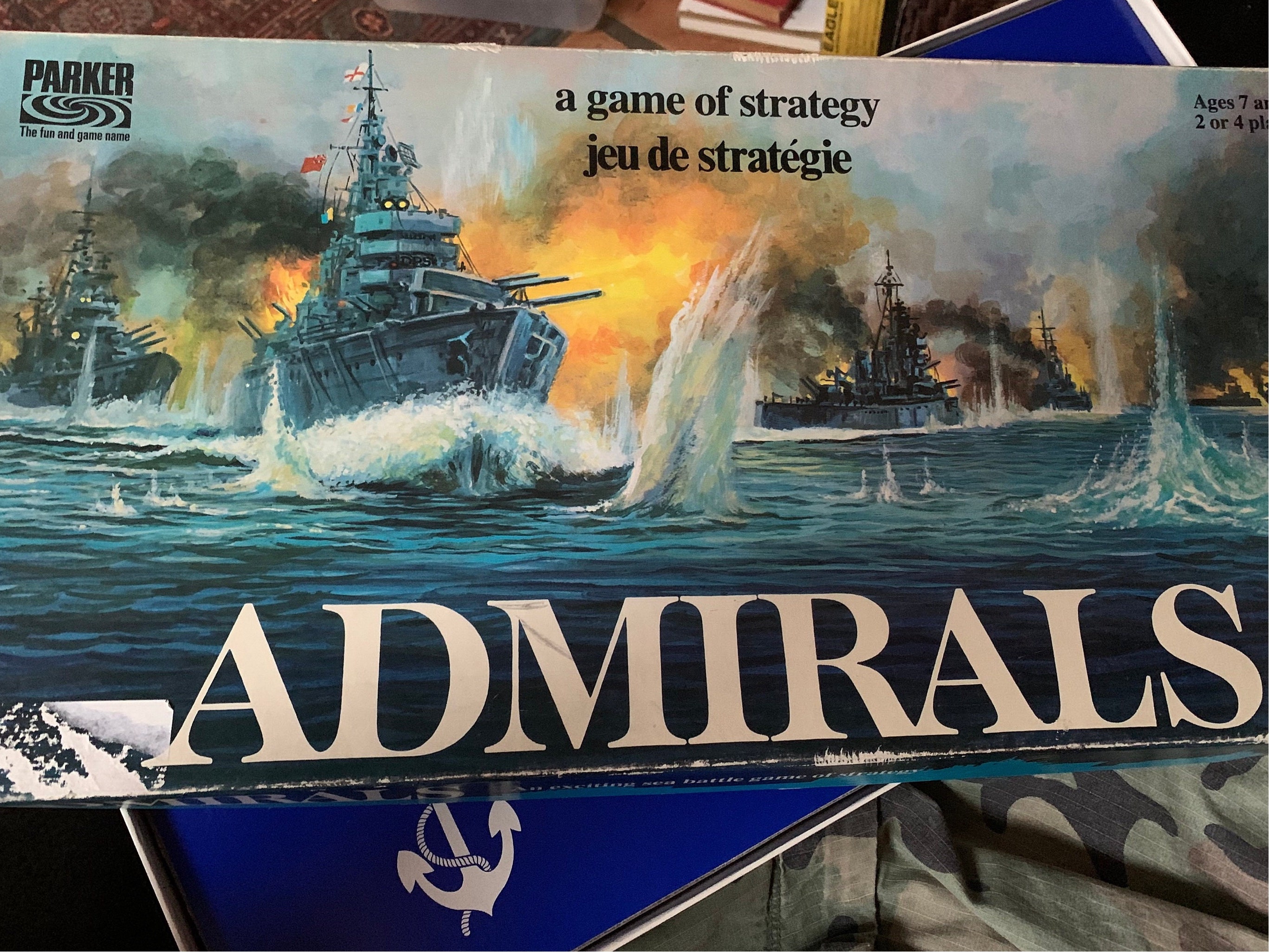 Vintage 1972 Admirals Sea War Board Game Parker Bros.