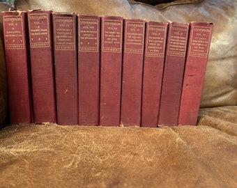 1910 Set of 9, Works of Robert Louis Stevenson