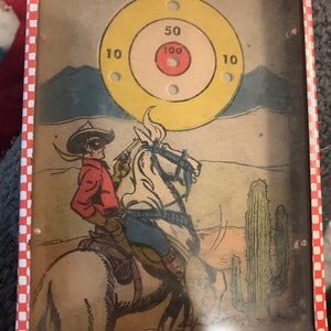 Antique Rare Lone Ranger Dexterity Western Game/Puzzle/Display Art 1940s Target Practice