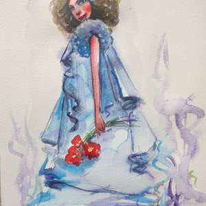 Red, 12x9&quot; Original Watercolor