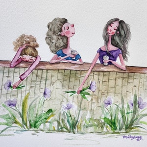 Relaxing Morning, 12x9&quot; Original Watercolor