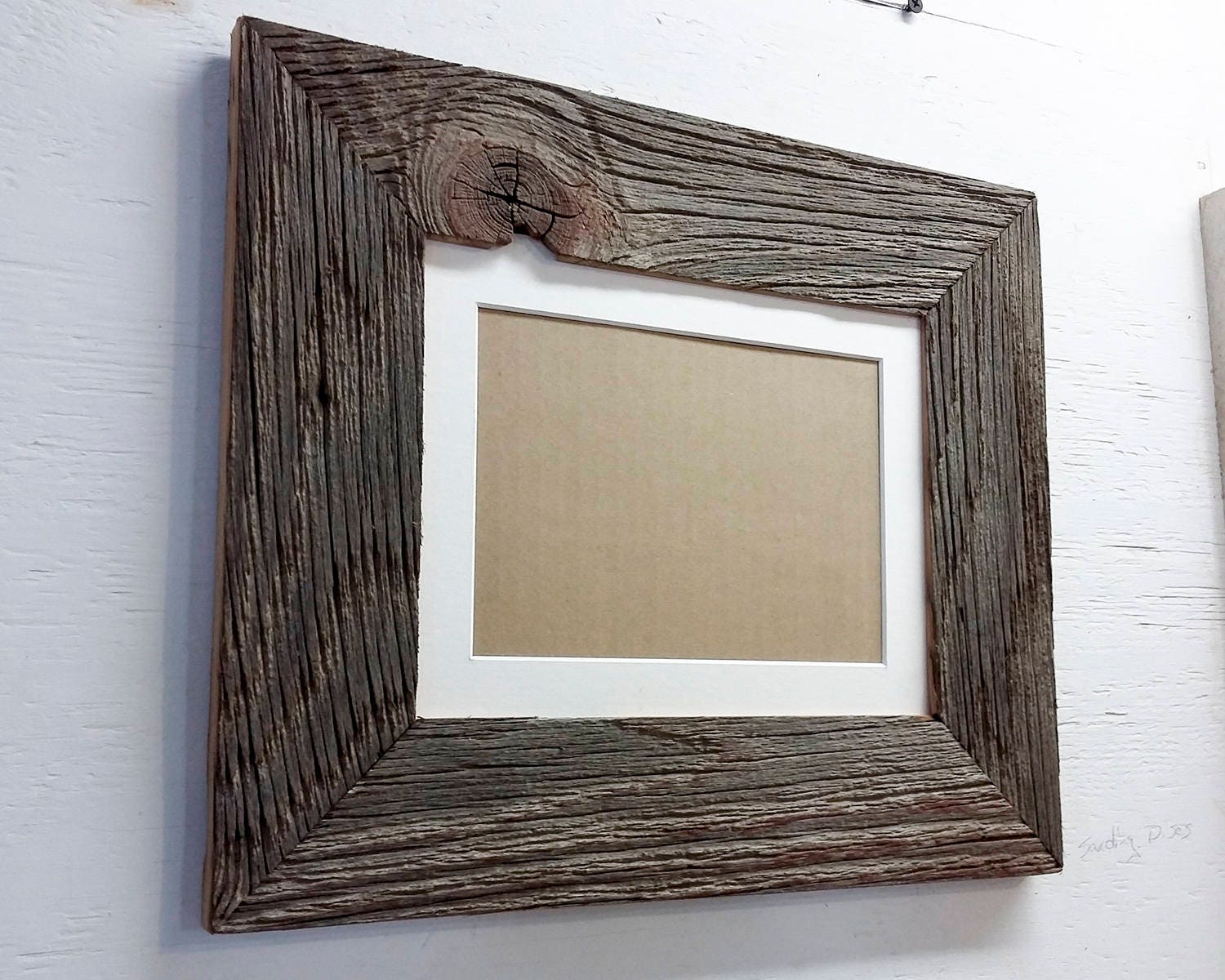 Authentic Barn Wood Frame 8 x 10 Inch with White Matting to 5 Etsy