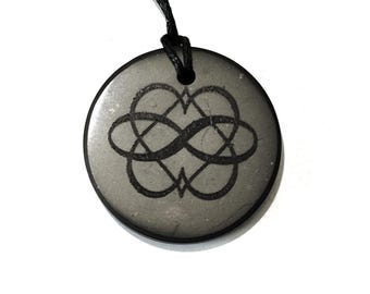 Shungite Pendant Infinity Love Necklace - EMF protection & Healing
