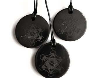 Shungite Pendant MERKABA One Necklace - EMF Protection & Healing