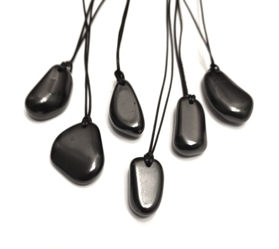 Ciondolo Shungite Ovale Naturale Dalla Carelia - Protezione EMF E Guarigione, NUOVO - Foto 4