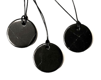 Shungite Natural Stone Pendant Necklace - EMF Healing & Protection