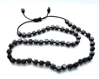 Shungite Necklace 6mm. Cubic Bead  - EMF Protection & Healing