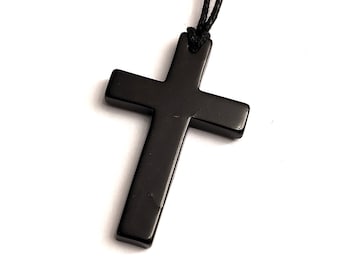 Shungite christelijk kruishangerketting EMV-bescherming en genezing
