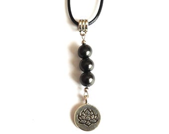 Shungite-hanger met lotusbedelketting - EMV-bescherming en genezing