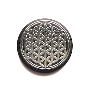 Schungit Handyplatte Blume des Lebens schützend für Handy, Laptops, Notebooks