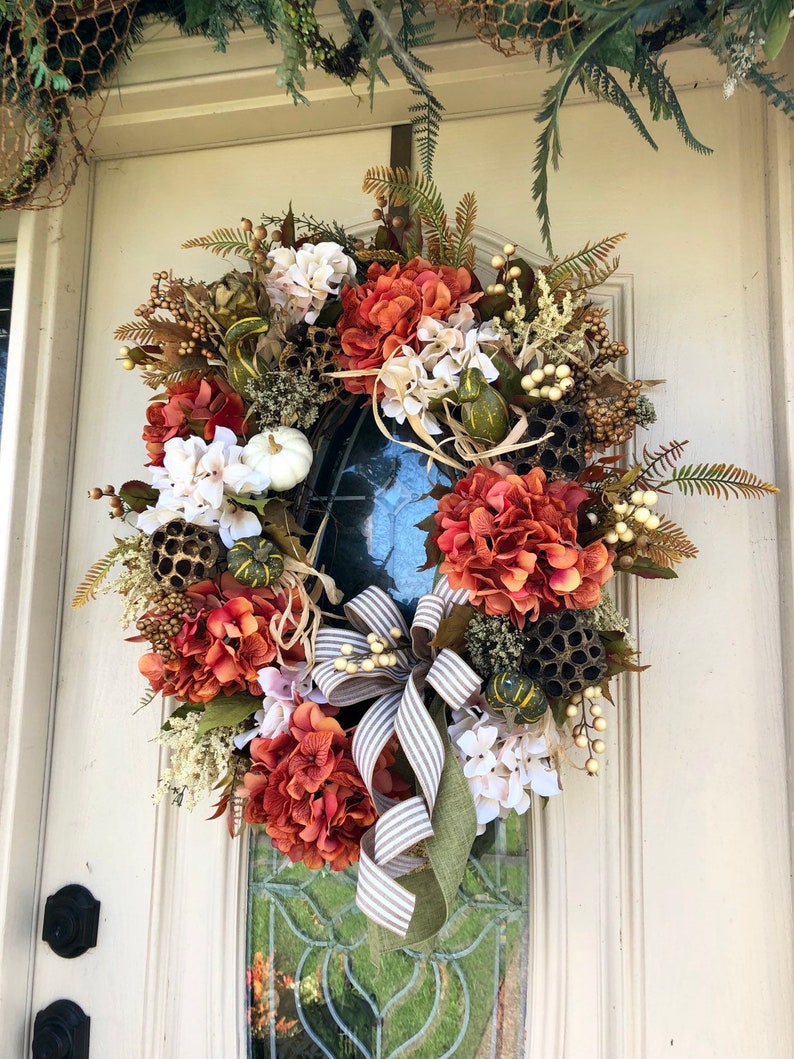 Fall Wreath Fall Pumpkin Wreath Thanksgiving Wreath Autumn Etsy