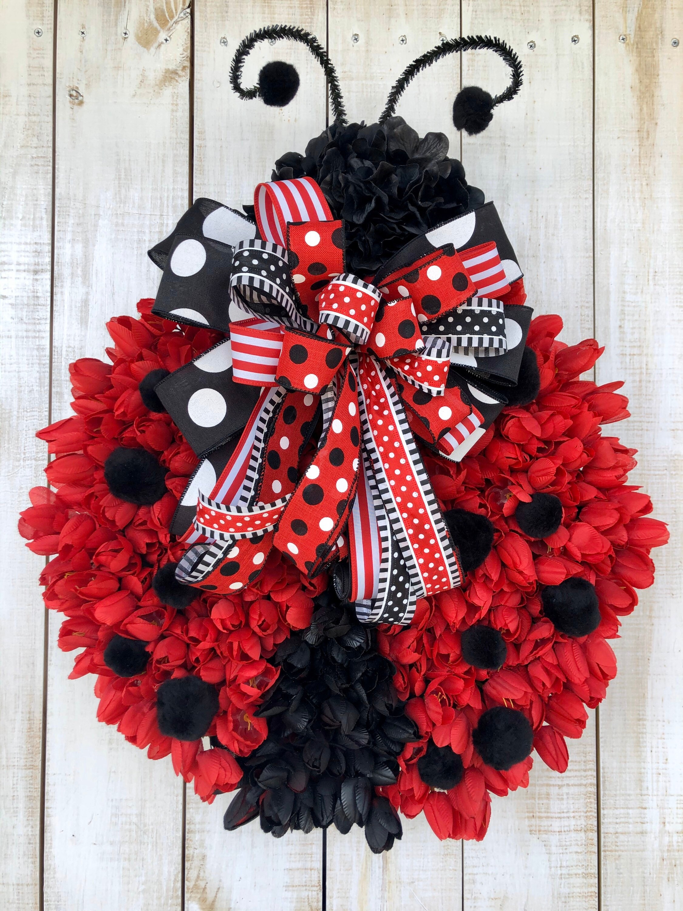 トップス andmary Flower ribbon tops red andmary Flower ribbon tops red