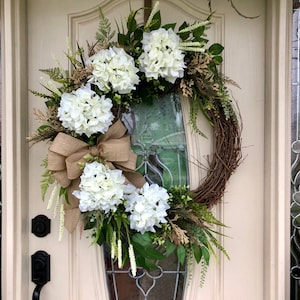 large wreaths for front door year round, everyday wreath, large farmhouse wreath, Hydrangea wreath, all season wreath, spring wreath