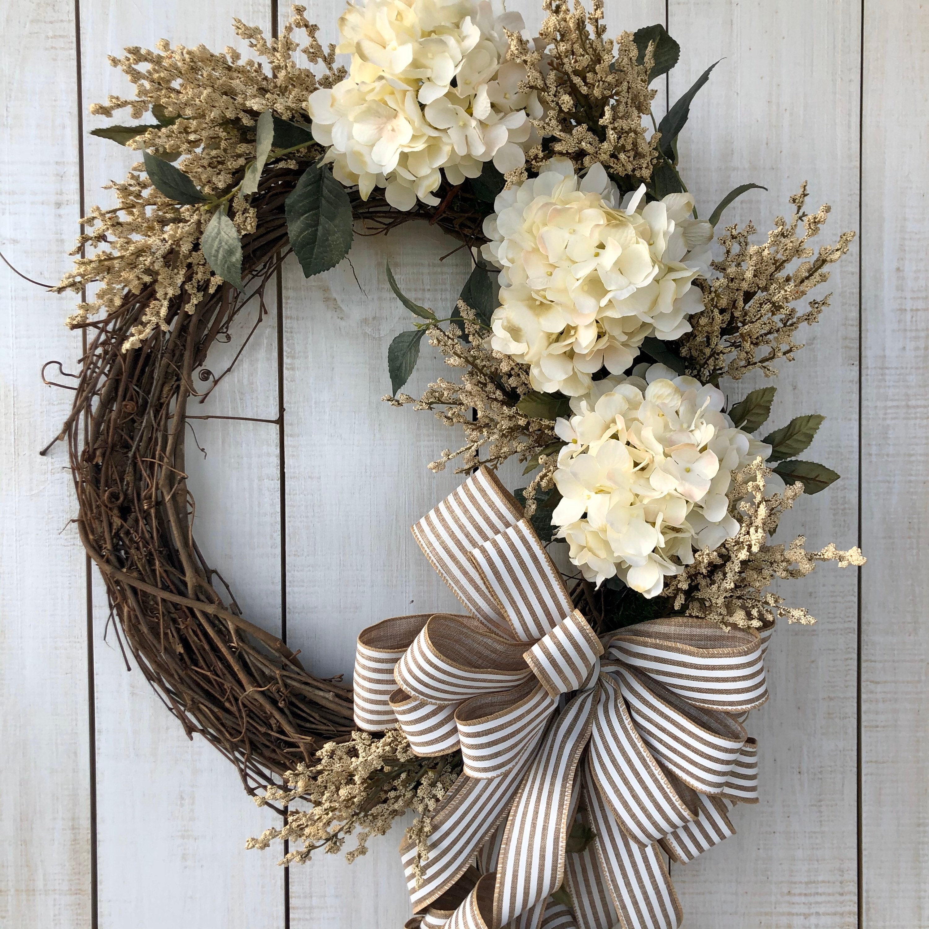 Everyday wreath farmhouse wreath Hydrangea wreath all | Etsy