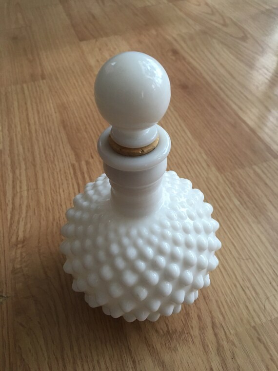 Vintage hobnobhobnailmilk glass Hobnail perfume bottle | Etsy