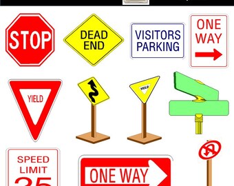 traffic sign clipart etsy