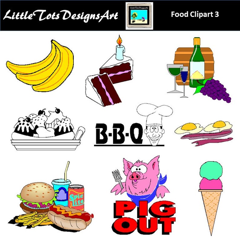 Food Clipart Clip Art Breakfast Lunch Dinner Clip Art | Etsy