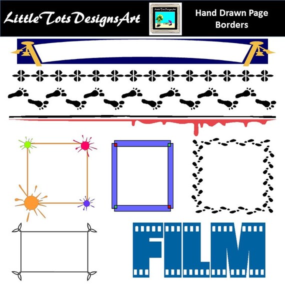 Borders Banners Frames Clipart Clip Art Set Of Borders Etsy
